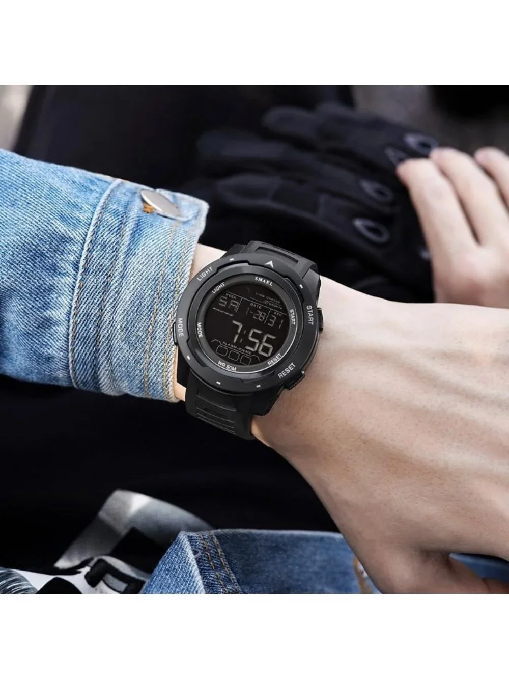 Men's Black Analog Quartz Sports Waterproof Military Casual LED Digital Watch